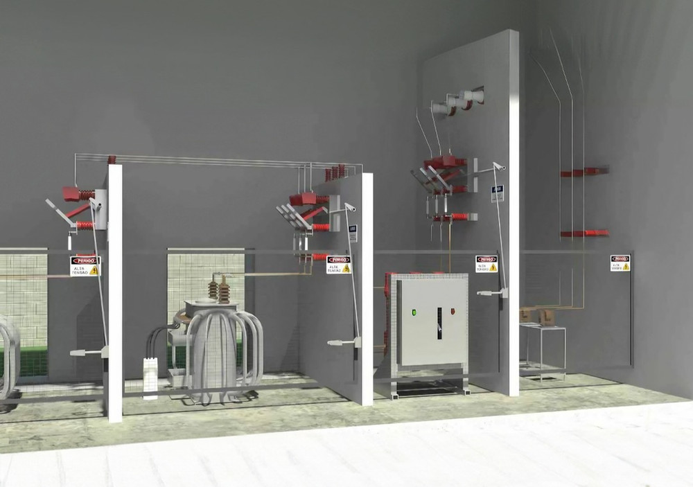 Projeto 3D de subestação de energia